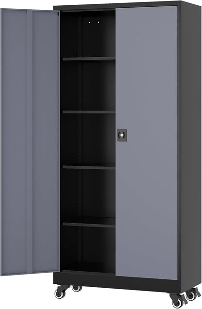 Metal Rolling Storage Cabinet-74.6” Tall Steel File Cabinets