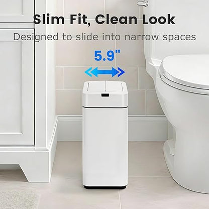 Sensor Trash Can with Butterfly Lid 2.6 Gallon Rectangular Automatic Garbage Can