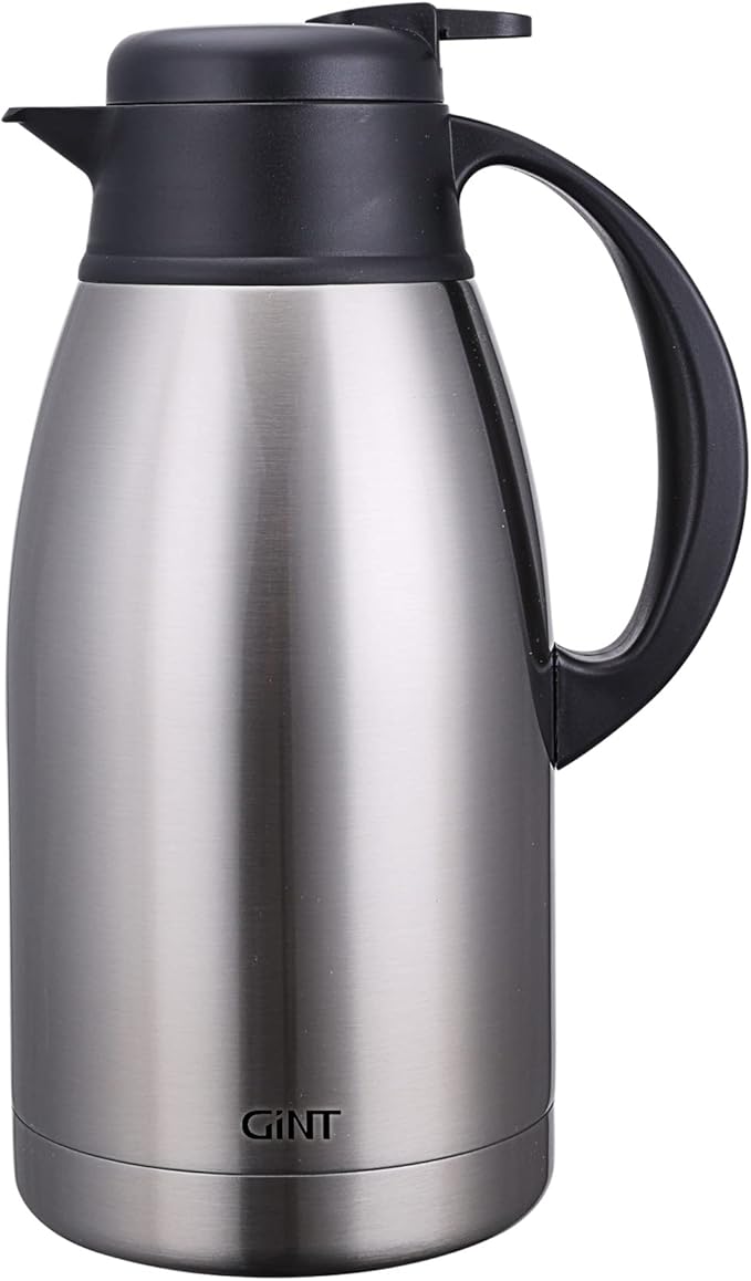GiNT Stainless Steel Thermal Coffee Carafe, Double Walled Vacuum Water and