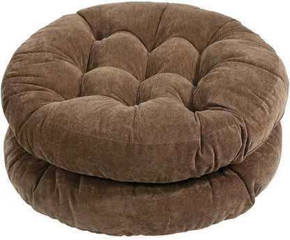 Tiita Round Chair Cushions 22x22 Inch Outdoor Seat Pads Set of 2 Throw Floor Pillows for Adults Sitting Patio Garden, Coffee