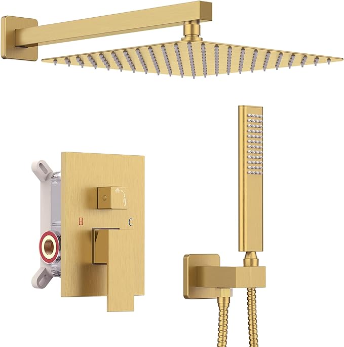 Iriber Brushed Gold Rain Shower System