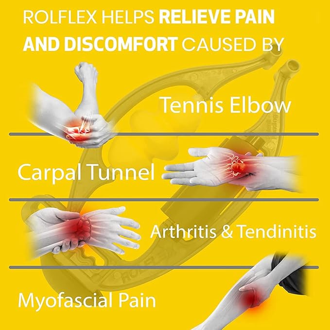 Rolflex Arm & Leg Massager Roller – Muscle Roller to Address Golfer’s Elbow
