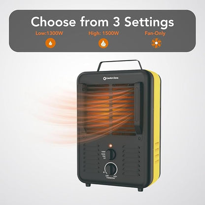 Comfort Zone 1, 500-Watt Milkhouse Style Electric Portable Utility Heater