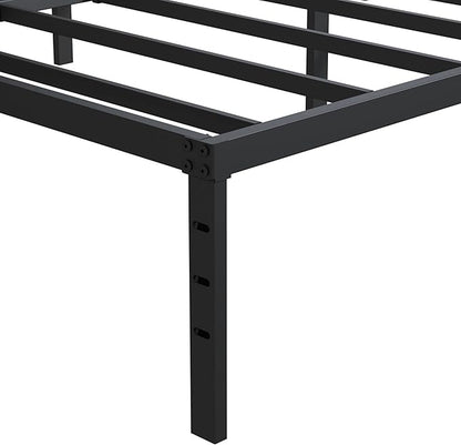 14 Inch Metal Bed Frame Queen Size No Box Spring Needed, Heavy Duty Platform Support Up to 3000 lbs, Easy Assembly, Noise Free, Black