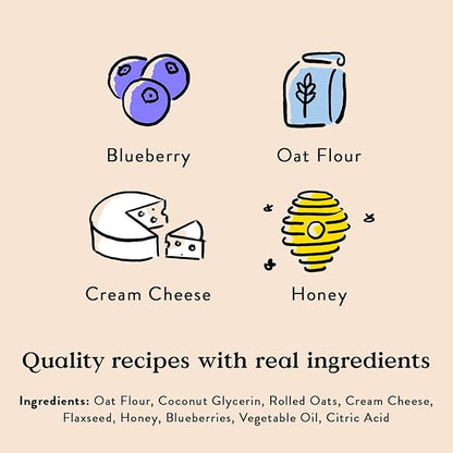 Bocce's Bakery 'Berries & Cream Treats for Dogs, Wheat-Free Everyday Dog Treats, Made with Real Ingredients, Baked in The USA, All-Natural Soft & Chewy Cookies, Cream Cheese & Blueberry, 6 oz