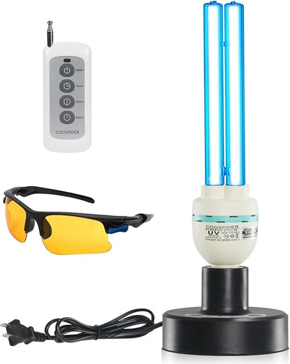 36Watts UV Sanitizer Lamp with Remote Control Powerful Ozone UVC Light with E26