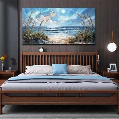 hyidecorart Wall Art For Living Room Wall Decor For Bedroom Bathroom Decoration Sunshine Ocean Scenery Painting Blue Sea Waves Wall Pictures Office Modern Canvas Prints Artwork Aesthetic Home Decor