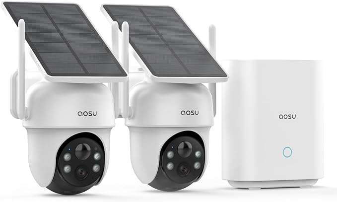 aosu Security Cameras Outdoor Wireless, 2 Cam-Kit, No Subscription,