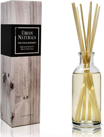 Urban Naturals Bowties & Bourbon Reed Diffuser Gift Set | Dark Oak, Bergamot &