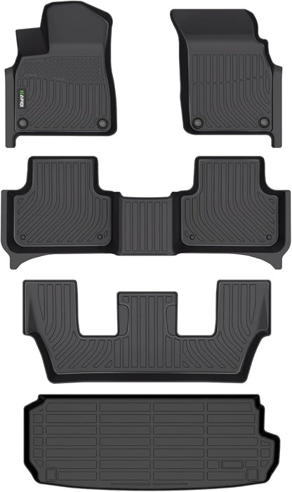 HAFIDI® Floor Mats & Cargo Liner Fit for 2020-2026 Audi Q7 & SQ7 All Weather Protection TPE Anti-Slip Automotive Full Set Floor Liners Custom Accessories - Black