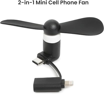 Aeergured Mini Cell Phone Fan 12 Pack, 2-in-1 Fan Compatible