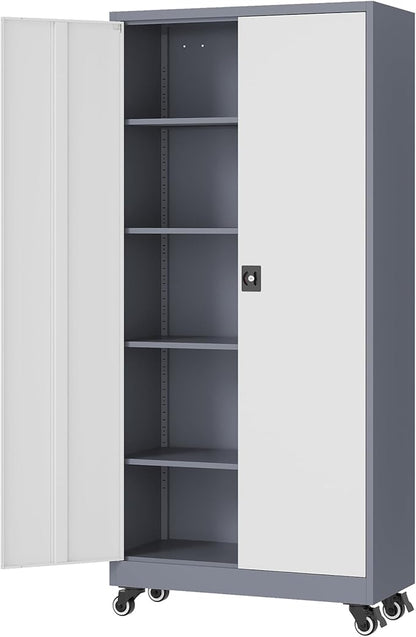 Metal Rolling Storage Cabinet-74.6” Tall Steel File Cabinets