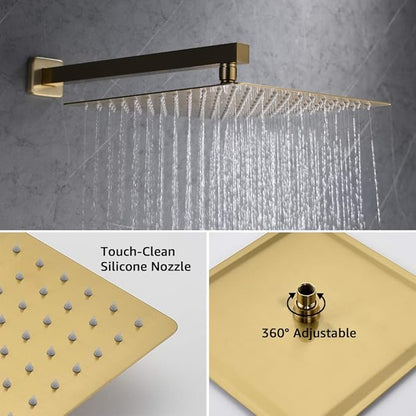 Iriber Brushed Gold Rain Shower System