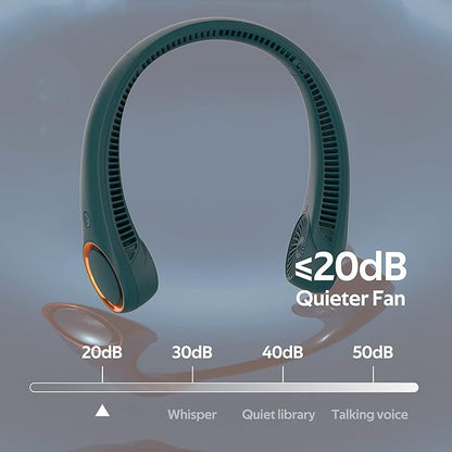 Portable Neck Fan, Hands Free Bladeless Fan, 360° Cooling Personal Fan