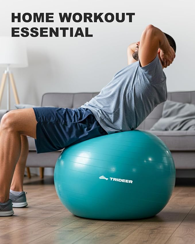 Trideer Exercise Ball for Yoga, Pilates & Fitness – Stability Ball Equipment