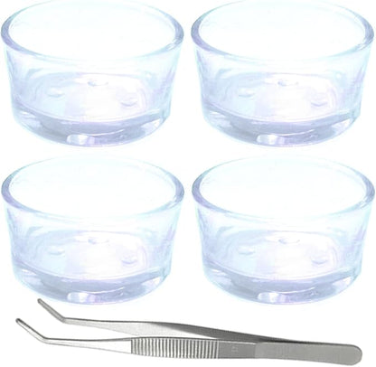 Small Reptile Feeding Dish Food Water Bowl Feeder Cup Basin, 4 Pack, 0.5 Oz