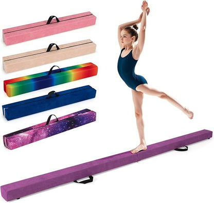 Giantex 7FT/8FT/9FT Balance Beam, Folding Gymnastics Beam w/Carry Handles