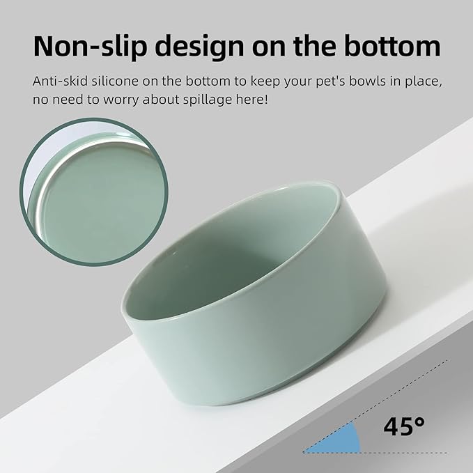 Ceramic 5.1inch Set of 2 Dog and Cat Bowls