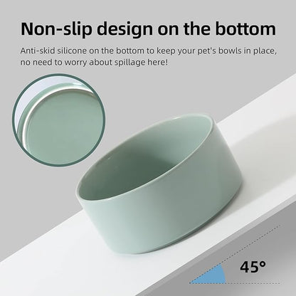 Ceramic 5.1inch Set of 2 Dog and Cat Bowls