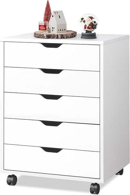 DEVAISE 5-Drawer Chest, Wood Storage File Cabinet