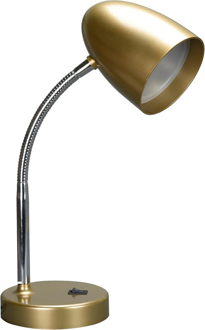 ENERGETIC SMARTER LIGHTING LED Desk Lamp, Flexible Gooseneck with Table lamp, 3.5W 240LM 4000K Cool White Study Lamps for Bedroom and Office, Eye Protection, ETL Listed,Gold