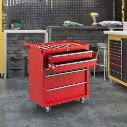 IDEALHOUSE Rolling Tool Chest, 5 Drawers Tool Storage Cabinet, Toolbox