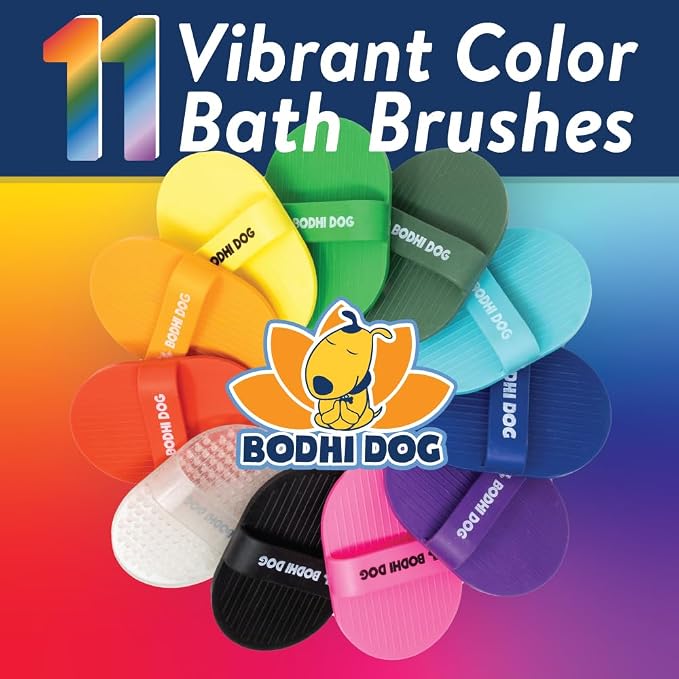 Bodhi Dog Shampoo Brush - Pet Grooming & Bath Supplies for Dogs and Cats - Bath Brush for Long & Short Hair - Premium Scrubber for Shower, Showerhead, Sprayer & Bathing (One Pack, Yellow)