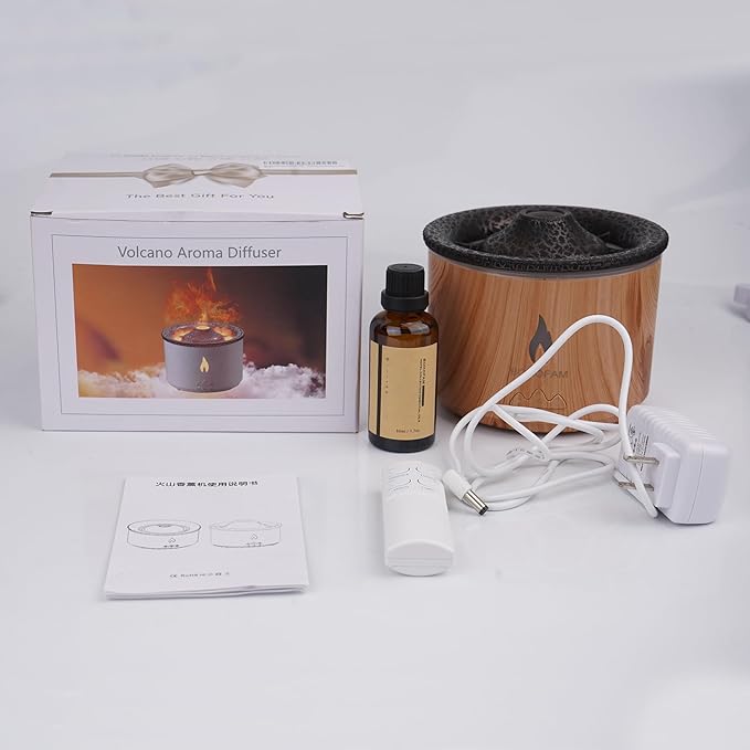 BOHOFAM Aroma Essential Oil Diffuser 360 ML, Volcano and Flame