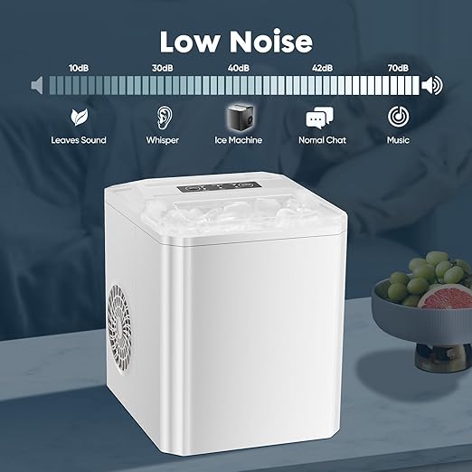Sweetcrispy Countertop Ice Maker, Portable Ice Machine Self-Cleaning, 9 Cubes