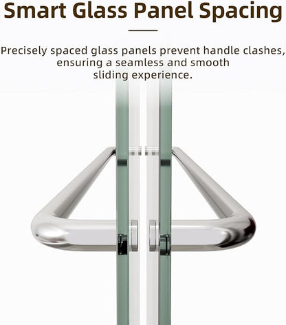 Sliding Shower Door, Royal Guard 56-60" W x 70" H Semi-Frameless Double Sliding