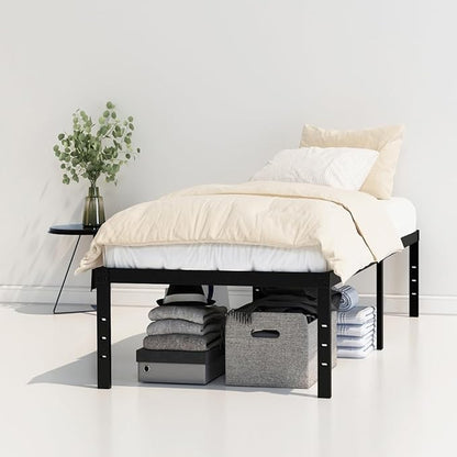 20 Inch Twin XL Bed Frames, Metal Twin XL Platform Bed Frame Support Up to 2500 lbs, No Box Spring Needed, Easy Assembly, Noise Free, Black
