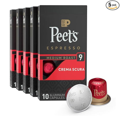 Peet's Coffee, Medium Roast Espresso Capsules, Compatible