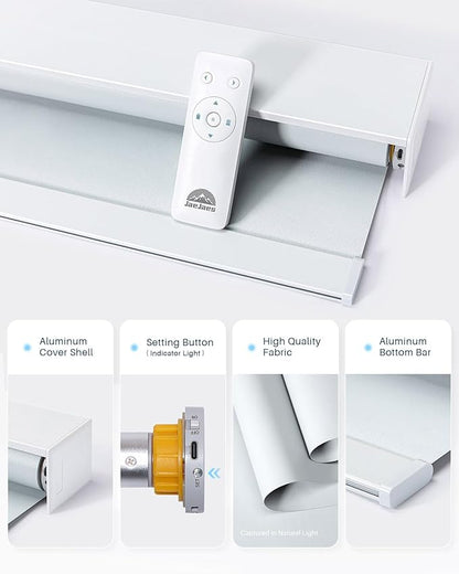 Smart Roller Shades for Windows, Alexa Blackout Motorized Blinds
