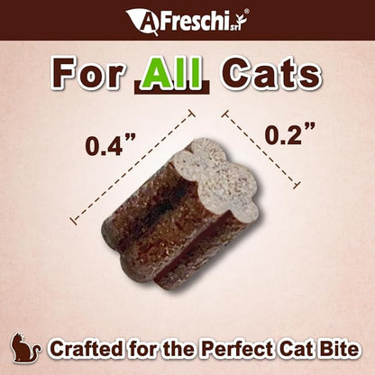 AFreschi Natural Cat Treats Chicken & Mackerel Star Shape 6 oz, All-Natural, High-Protein, Grain-Free, Healthy, Low-Fat, Easily Digestible