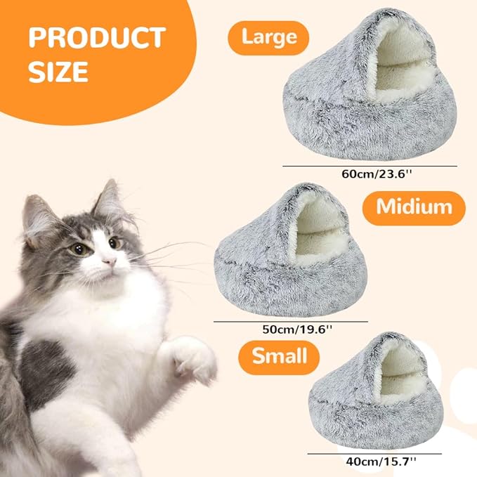 Lapcatz Nest Bed, 2026 Upgraded Cat Beds for Indoor Cats, Portable Fluffy Pet Bed, Durable Covered Cat Bed for Indoor Use, Soft Puppy Bed for Pet Owners (Green, Medium)