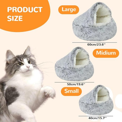 Lapcatz Nest Bed, 2026 Upgraded Cat Beds for Indoor Cats, Portable Fluffy Pet Bed, Durable Covered Cat Bed for Indoor Use, Soft Puppy Bed for Pet Owners (Green, Medium)