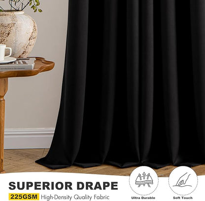 MIULEE Black Blackout Curtains