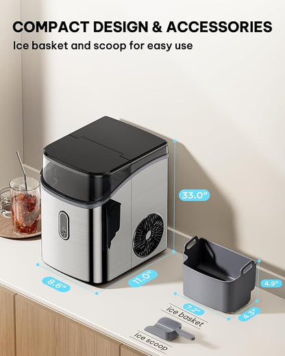 Silonn Nugget Ice Maker Countertop, Pebble Ice Maker