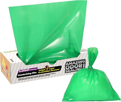 Odor-Sealing Dog Poop Bags L, 90 Count | Unscented & Durable Disposable Waste Bags for Pet Waste, Home & Travel Use (Green)