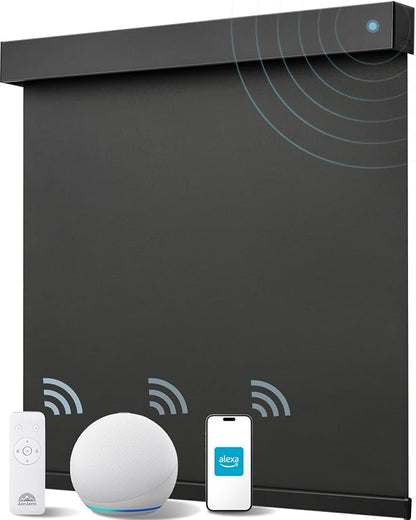 Smart Roller Shades for Windows, Alexa Blackout Motorized Blinds