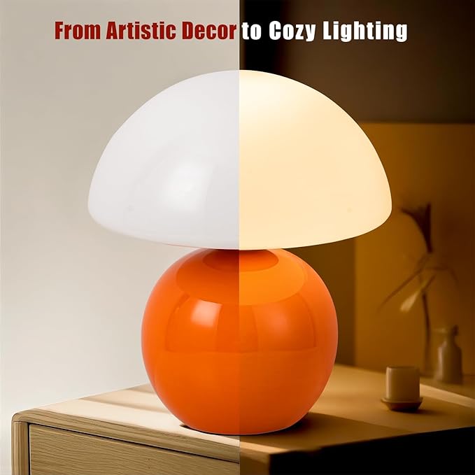 Mushroom Table Lamp, Dimmable Ambient Lighting