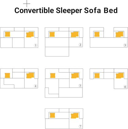 108" Oversized Convertible Sleeper Sofa Bed, Corduroy L Shape Sectional Couch, Folding Sofa Bed with Fixed-Shape Frame, Modern Cloud Floor Mattress Couch, Modular Sofa for Living Room, Grey