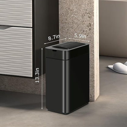 Sensor Trash Can with Butterfly Lid 2.6 Gallon Rectangular Automatic Garbage Can