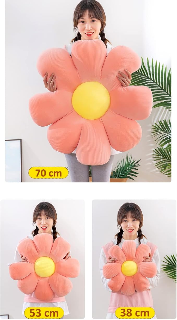 Grafingy Flower Pillow, Flower Shaped Throw Pillow Floor Pillow Soft Seating Cushion Room Decor Plush Pillow for Bedroom, Sofa, Bed, Reading (21 inch, Green)