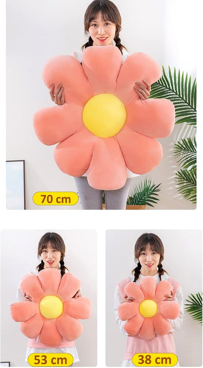 Grafingy Flower Pillow, Flower Shaped Throw Pillow Floor Pillow Soft Seating Cushion Room Decor Plush Pillow for Bedroom, Sofa, Bed, Reading (21 inch, Green)
