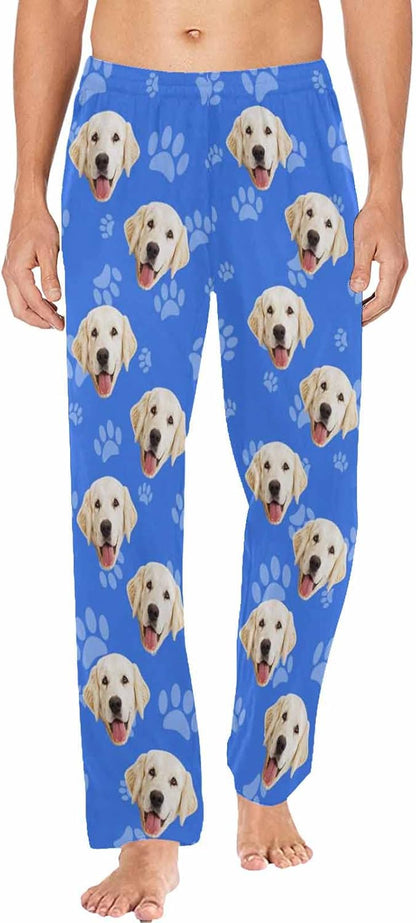 MyPupSocks Customized Face Pajamas Pants Photo Pajama Bottoms for Men S-XXL