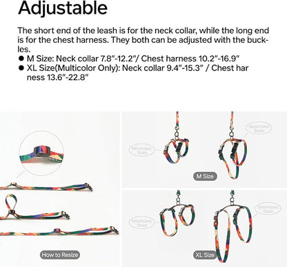 pidan Cat Harness & Leash Set, Cats Escape Proof Adjustable Kitten Harness for Large Small Cats, Lightweight Soft Walking Travel Petsafe Harness Grey,Neck Girth 7.8'' 12.2'', Chest Girth 10.2'' 16.9''