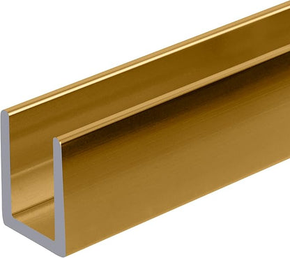 Brixwell SDCD38BGA-CCP48-XCP50 Brite Gold Anodized 3/8" Fixed Panel Shower Door