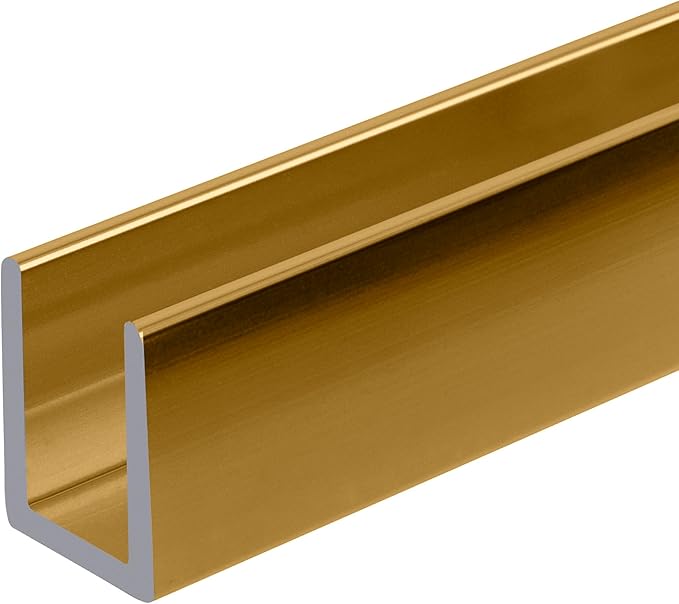Brixwell SDCD38BGA-CCP72 Brite Gold Anodized 3/8" Fixed Panel Shower Door Deep