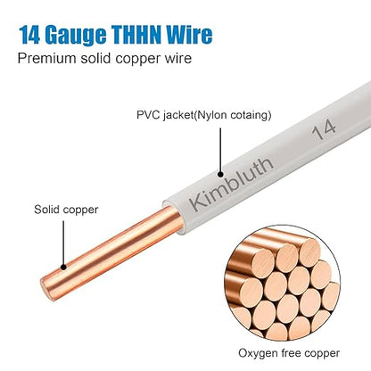 THHN Wire 14 Gauge 75 FT OFC Electrical Wire, 14 AWG Solid Copper Wire Rated up